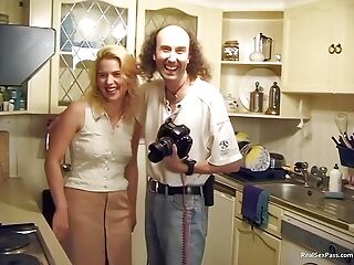 Hot Blonde Inexperienced Mummy Photographed In Her Kitchen